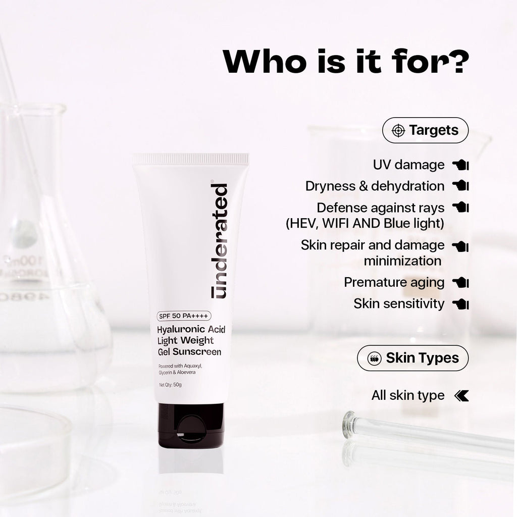 Underated Hyaluronic Acid Gel Sunscreen SPF 50 PA++++