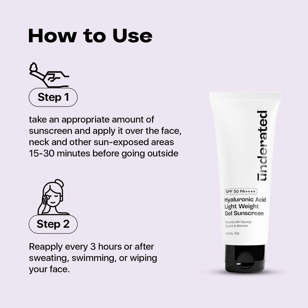 Underated Hyaluronic Acid Gel Sunscreen SPF 50 PA++++