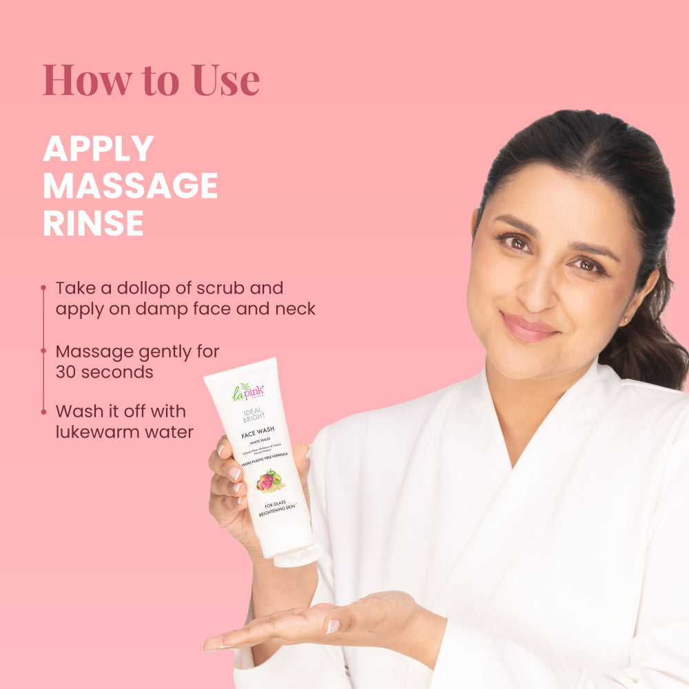 La Pink Ideal Bright Face Scrub For Flawless & Glowing Skin, Gentle Exfoliation, All Skin Types