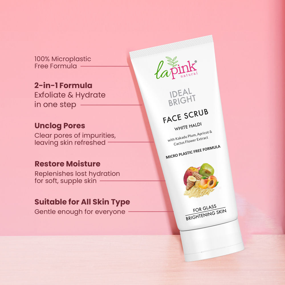 La Pink Ideal Bright Face Scrub For Flawless & Glowing Skin, Gentle Exfoliation, All Skin Types