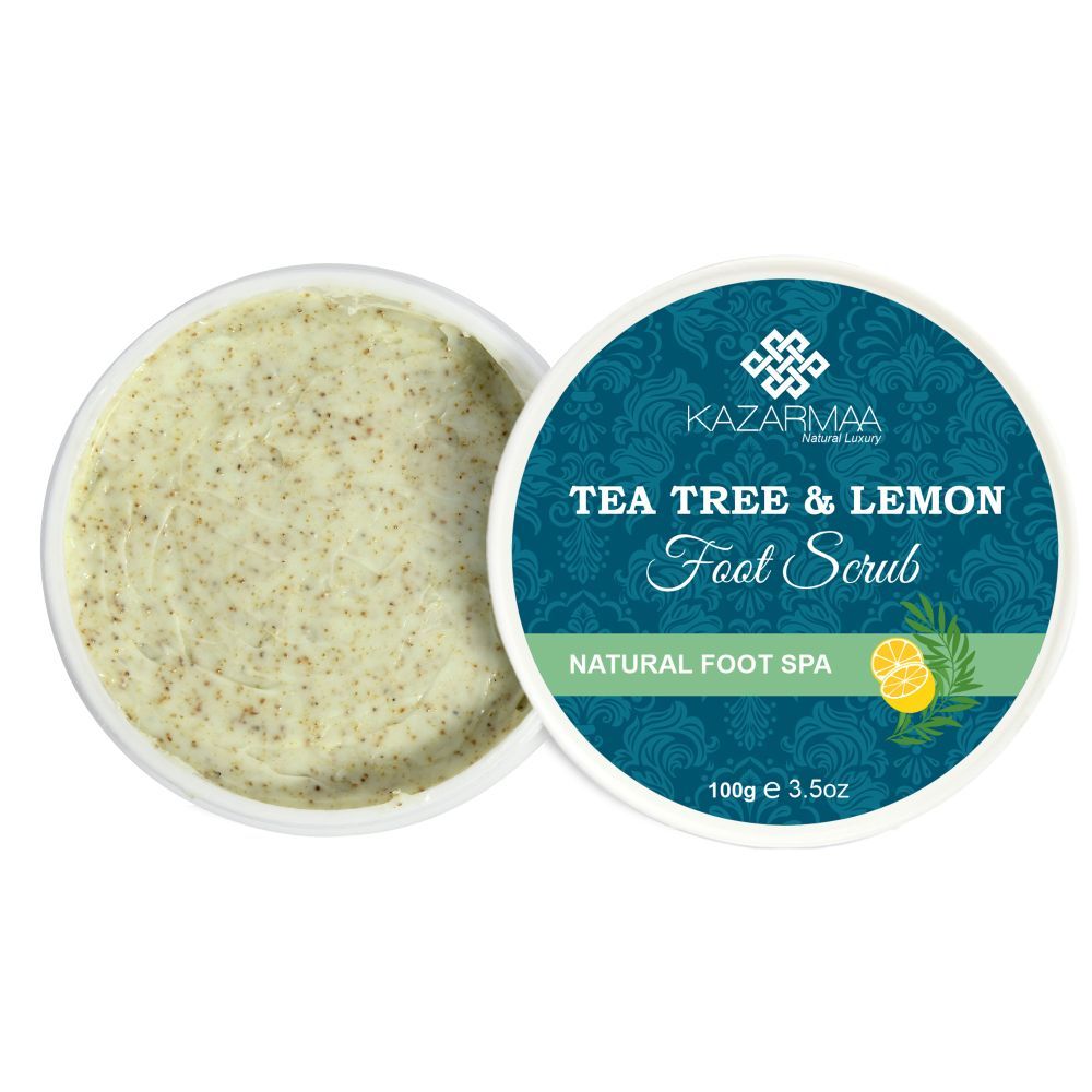 Kazarmaa Tea Tree And Lemon Anti Bacterial Foot Scrub With Jojoba Oil - For Feet Nourishment