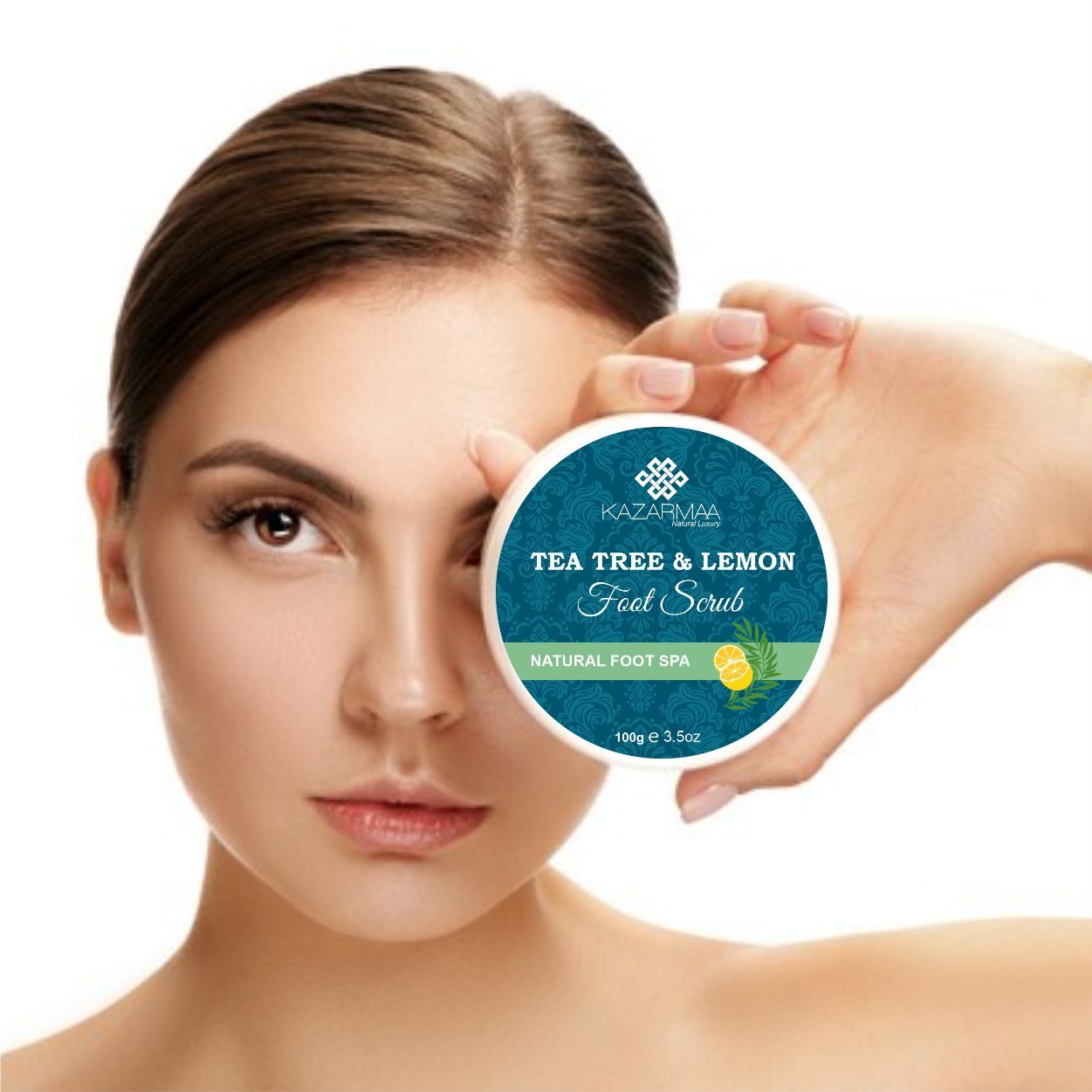 Kazarmaa Tea Tree And Lemon Anti Bacterial Foot Scrub With Jojoba Oil - For Feet Nourishment