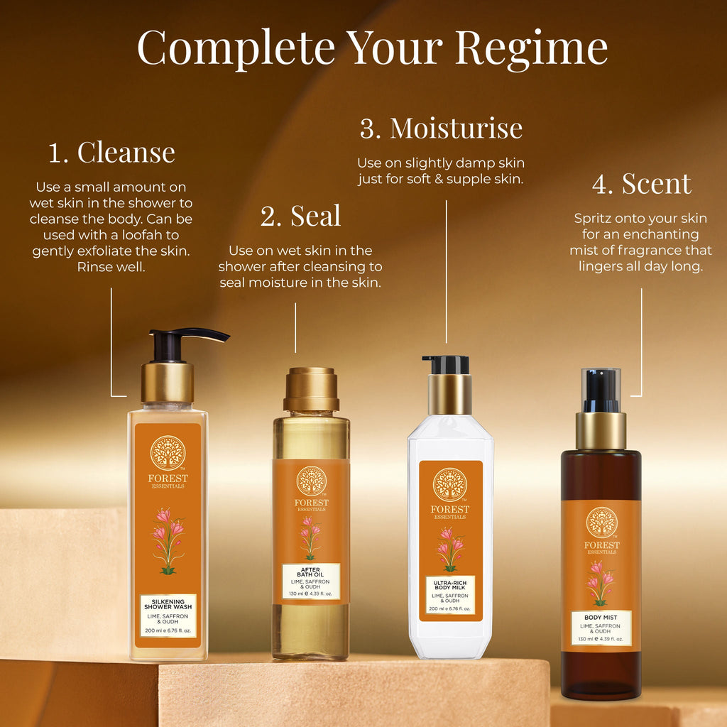 Forest Essentials Lime Saffron & Oudh Natural After Bath Oil