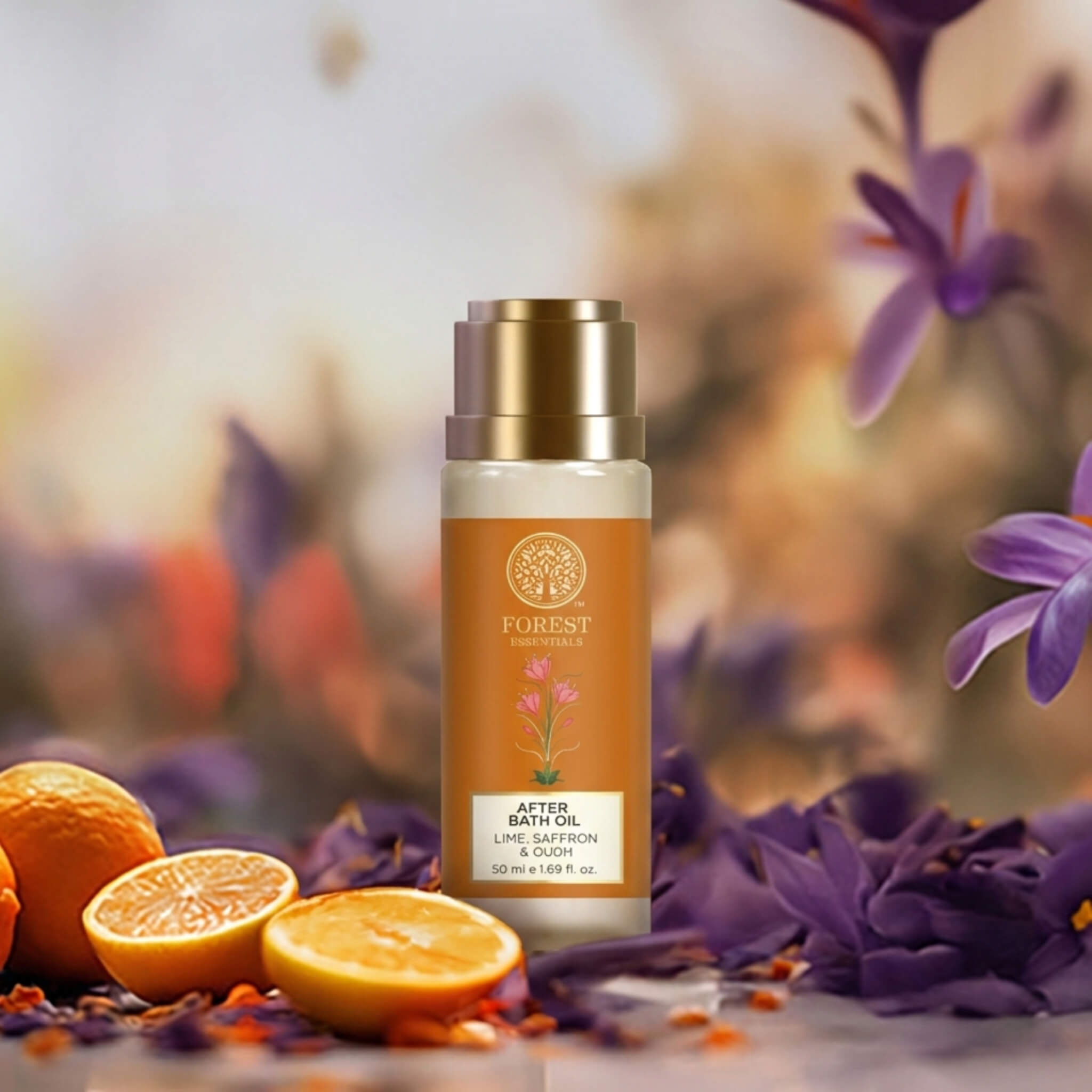 Forest Essentials Lime Saffron & Oudh Natural After Bath Oil