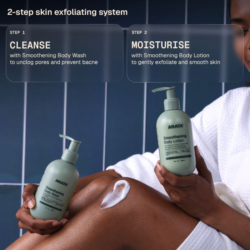 Arata 6.5% AHA BHA Body Lotion, Exfoliates & Hydrates, Reduces Bumps & Strawberry Skin