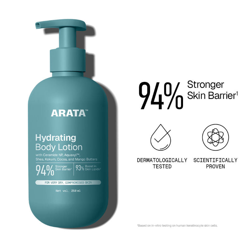 Arata Ceramide Body Lotion, For Dry, Damaged Skin, Deep Nourishment & Barrier Repair