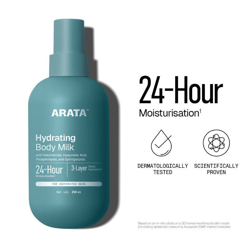 Arata Niacinamide Body Milk|Smooth, Hydrated & Even-Toned Skin|Spray Applicator