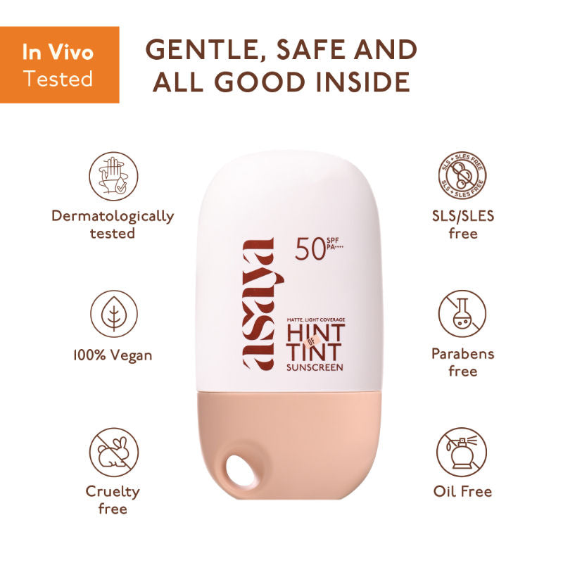 Asaya Mineral Tinted Sunscreen SPF 50++++ Niacinamide Matte Finish Light Coverage