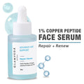 Glamveda 1% Copper Peptide + Hyaluronic Acid Anti Aging Serum - Reduces Fine Lines & Wrinkles