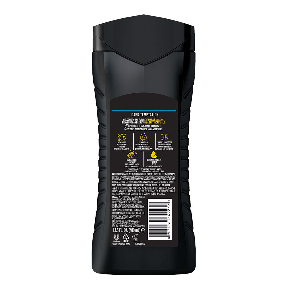 Axe Dark Temptation 3 In 1 Body, Face & Hair Wash For Men
