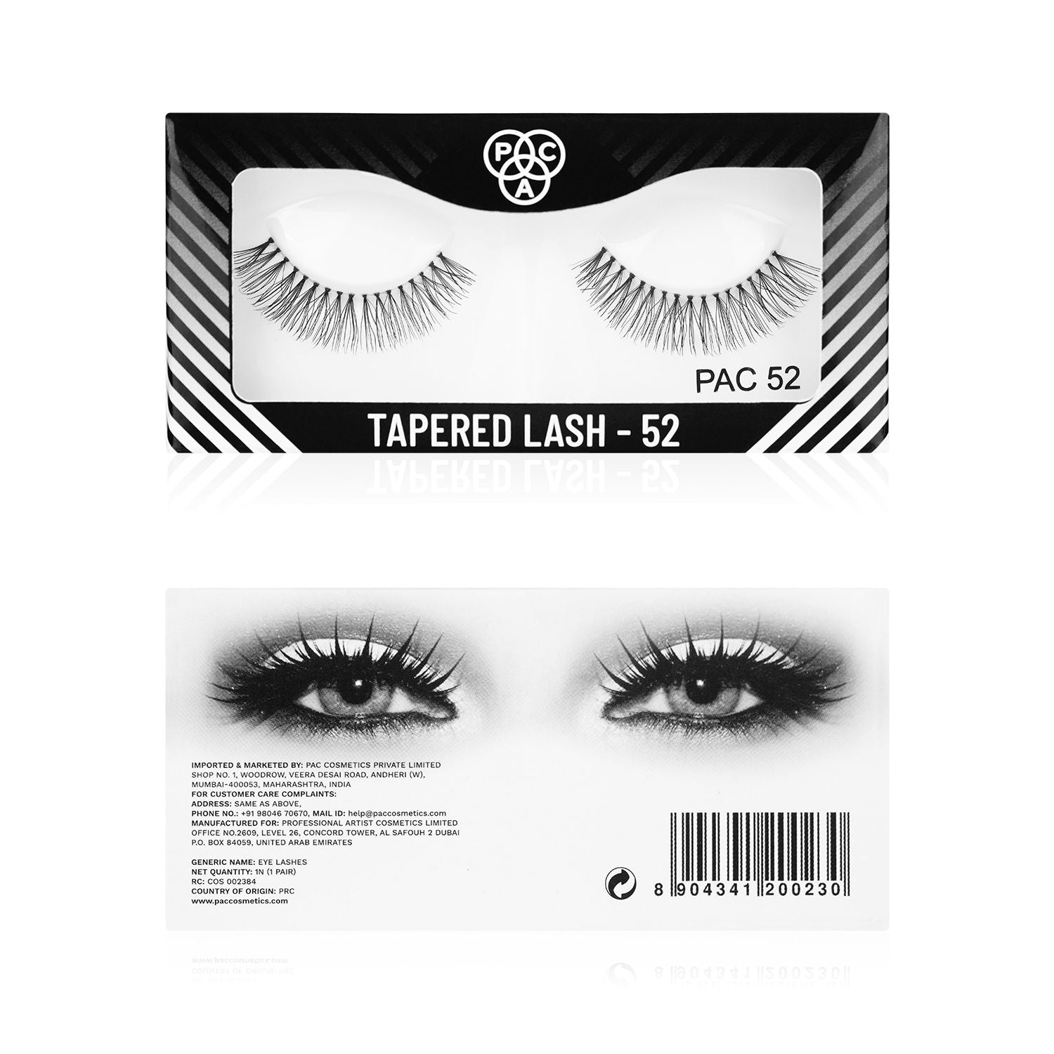 PAC Tapered Lash 52 - Handmade Natural Looking, Reusable up to 12x, Seamlessly Blends with Lashes