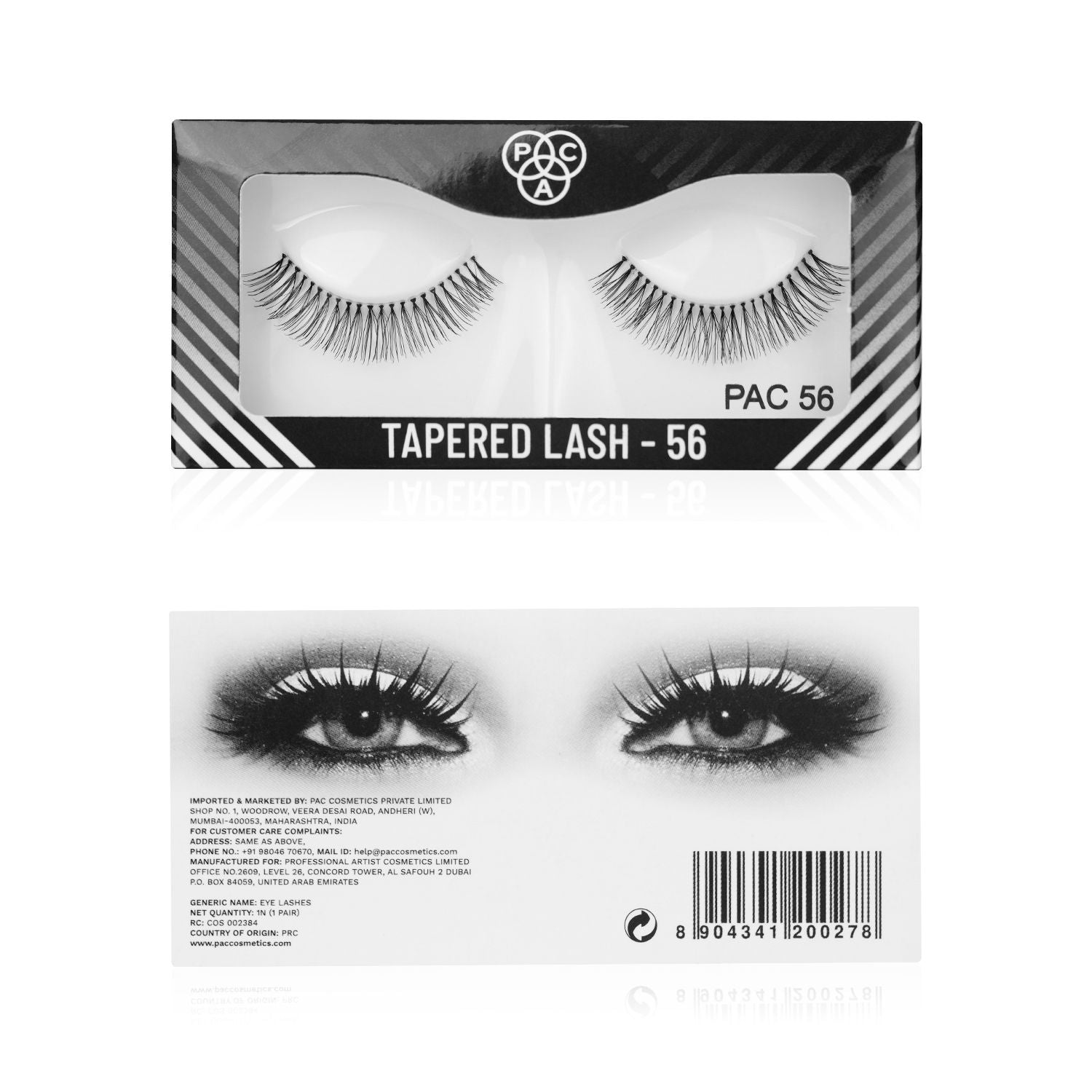 PAC Tapered Lash 56 - Handmade Natural Looking, Reusable up to 12x, Seamlessly Blends with Lashes