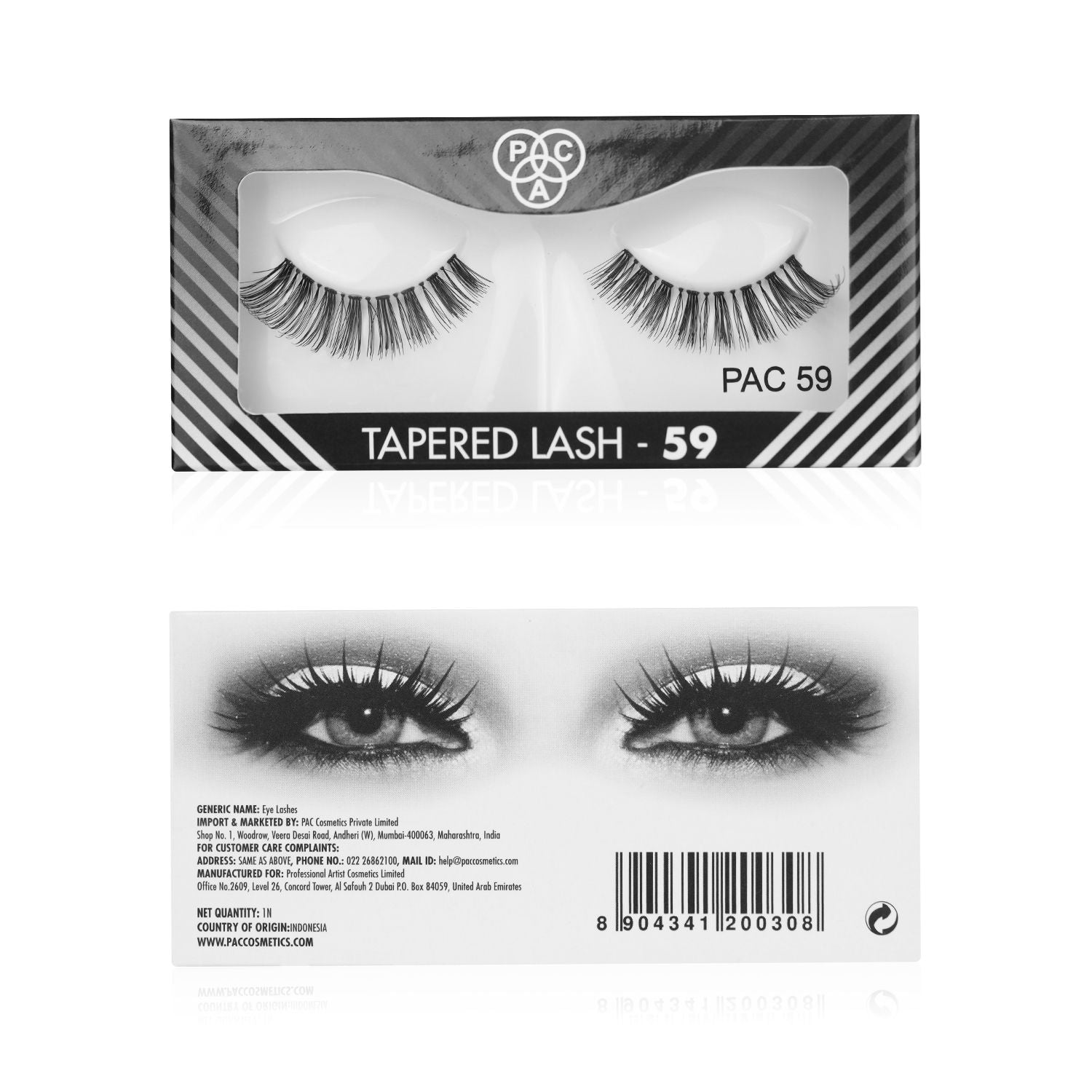 PAC Tapered Lash 59 - Handmade Natural Looking, Reusable up to 12x, Seamlessly Blends with Lashes