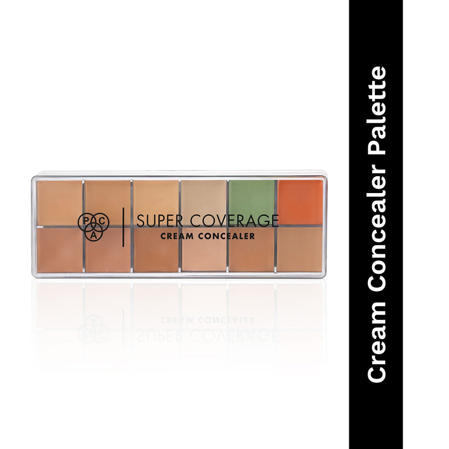 PAC Super Coverage Cream Concealer Palette X12 - Creamy Blendable Formula, Longlasting Full Coverage