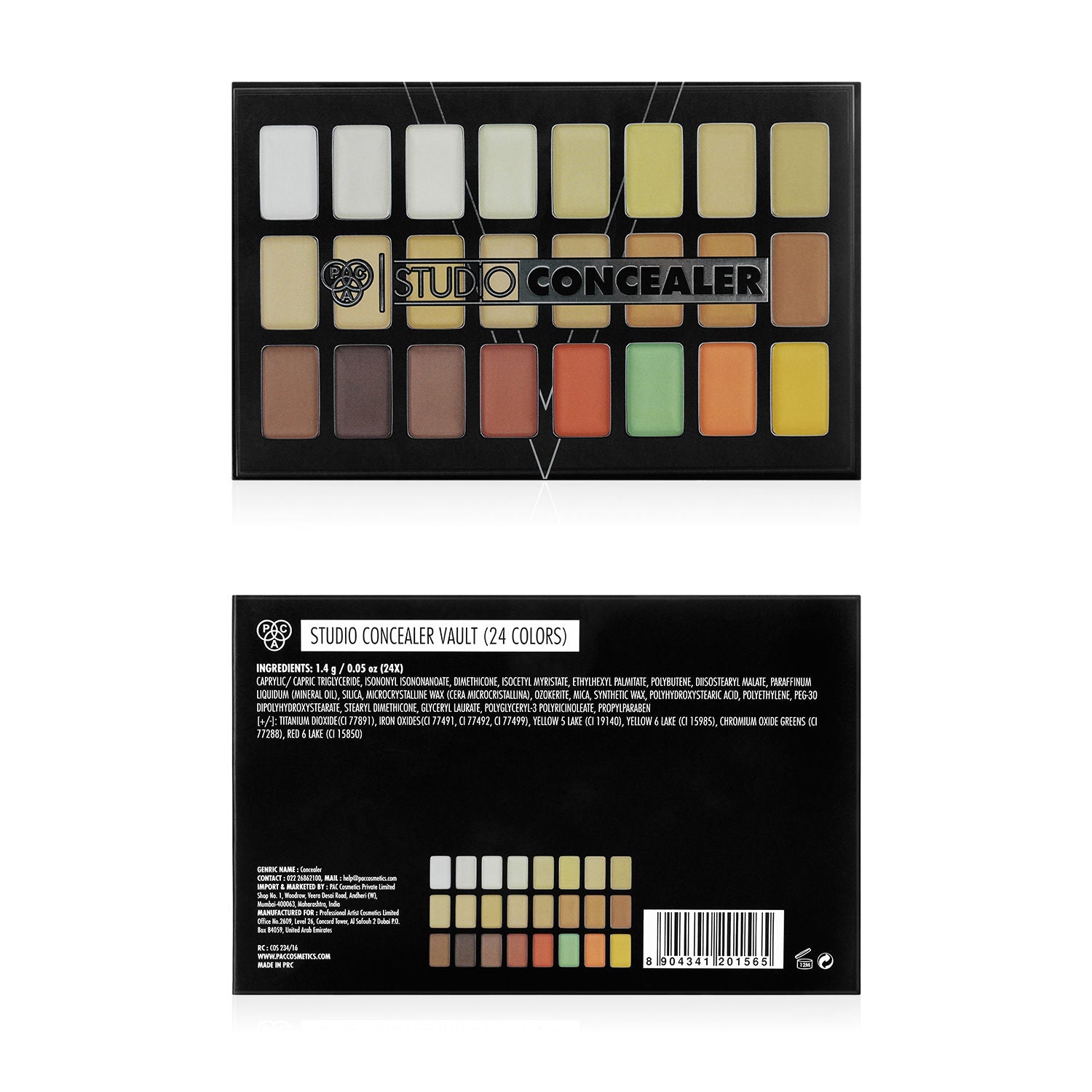 PAC Studio Concealer Vault Palette - All in One MUA Palette, Buildable Coverage for every Skin Tone