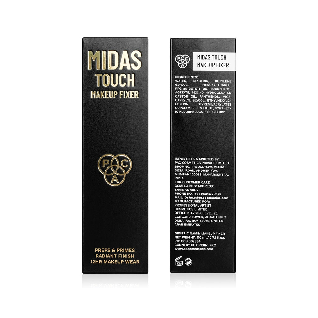 PAC Midas Touch Makeup Fixer - Glow Setting Spray, Non - Sticky, Infused With Pearlescent Particles