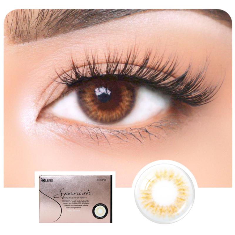 O-Lens Spanish Real Monthly Coloured Contact Lenses - Brown (0.00)