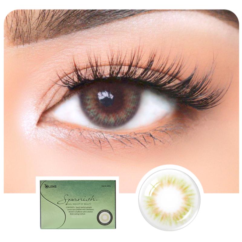 O-Lens Spanish Real Monthly Coloured Contact Lenses - Olive (0.00)