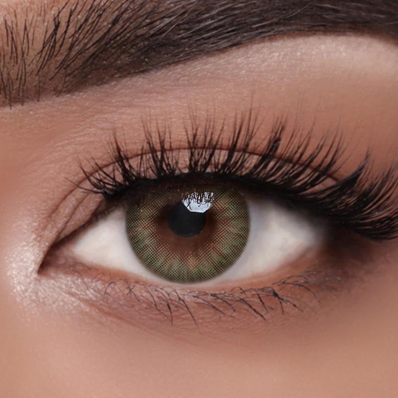 O-Lens Spanish Real Monthly Coloured Contact Lenses - Olive (0.00)