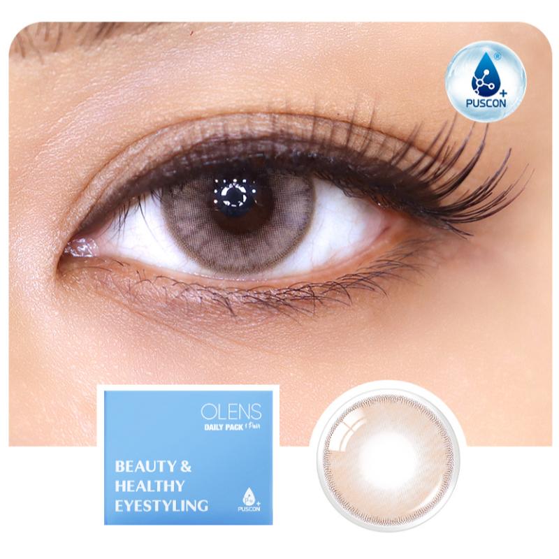 O-Lens Daily Pair Color Contact Lens Pack 1 - Russian Smoky Brown (0.00 Plano)