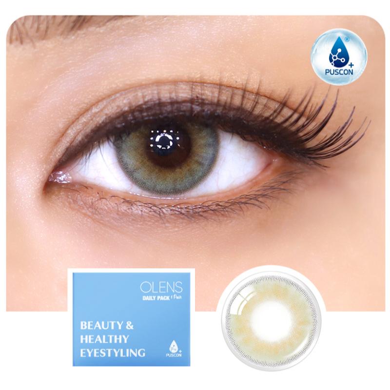 O-Lens Daily Pair Color Contact Lens Pack 1 - Russian Smoky Olive (0.00 Plano)