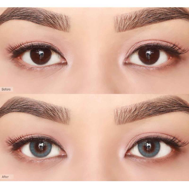 O-Lens Daily Pair Color Contact Lens Pack 1 - French Shine Aqua (0.00 Plano)