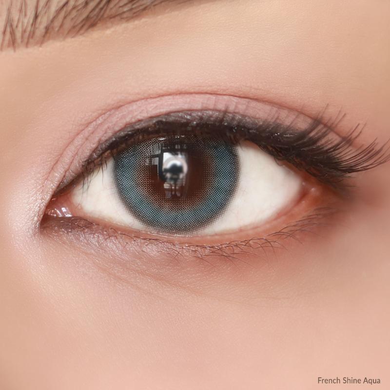 O-Lens Daily Pair Color Contact Lens Pack 1 - French Shine Aqua (0.00 Plano)