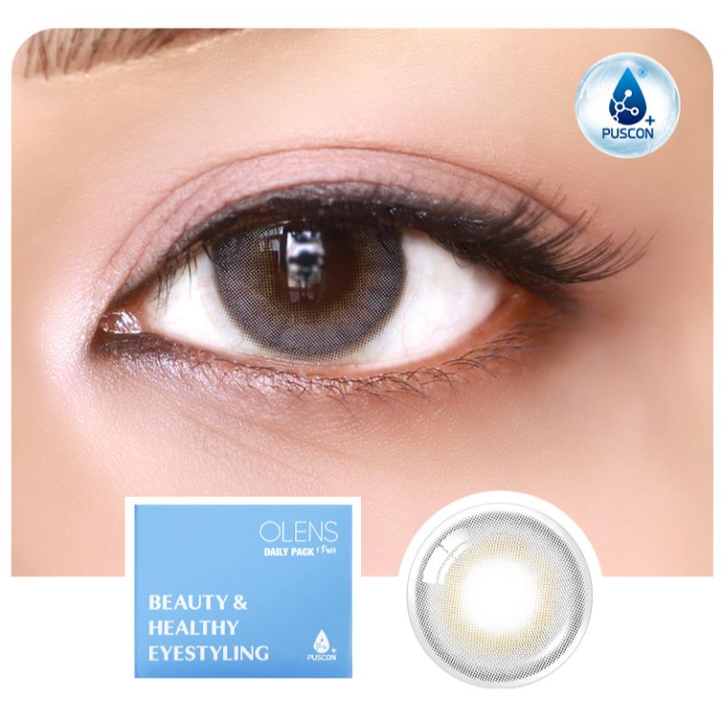 O-Lens Daily Pair Color Contact Lens Pack 1 - French Shine Grey (0.00 Plano)