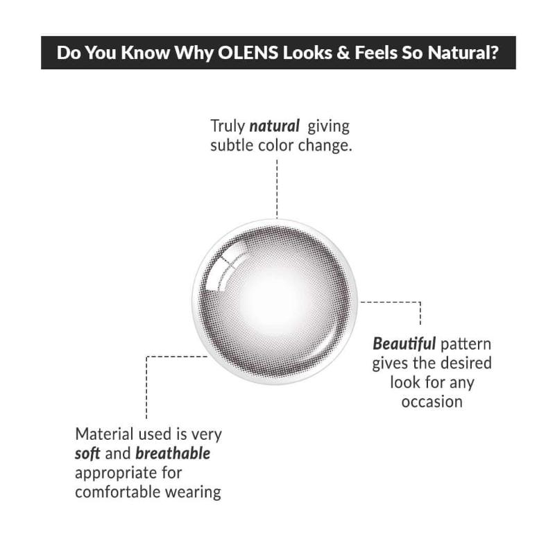 O-Lens Daily Pair Color Contact Lens Pack 1 - Mood Night Grey (0.00 Plano)