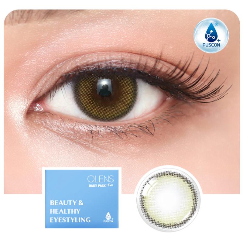 O-Lens Daily Pair Color Contact Lens Pack 1 - Viviring Olive (0.00 Plano)