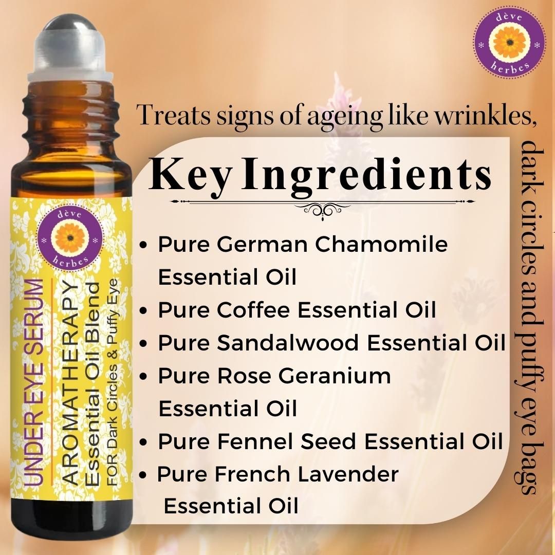 Deve Herbes Under Eye Serum for Dark Circles, Puffiness, Fine Lines & Bright Looking Eyes