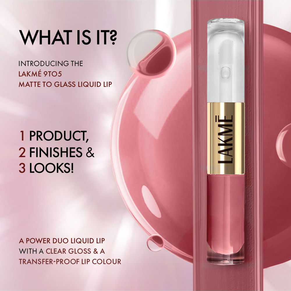 Lakme 9 To 5 Matte To Glass Liquid Lip