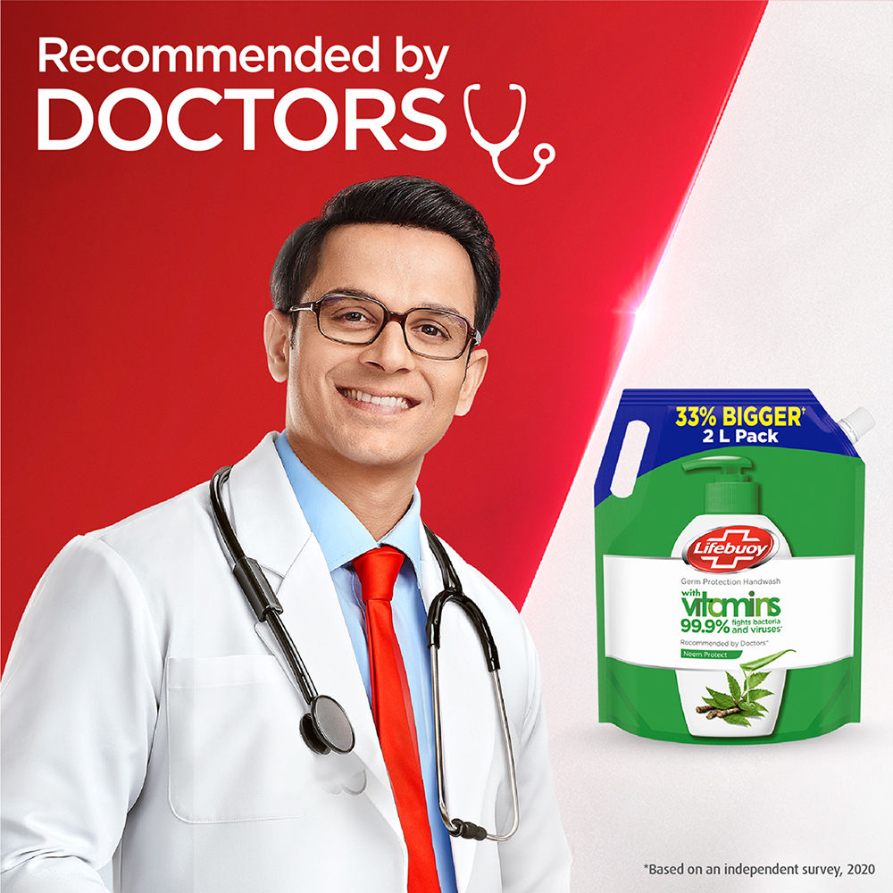 Lifebuoy Germ Protection Handwash With Vitamins 99.9% Fights Bacteria - Neem Protect