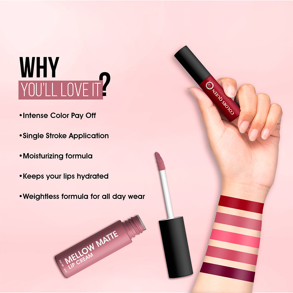 Colors Queen Mellow Matte Lip Cream Liquid Lipstick
