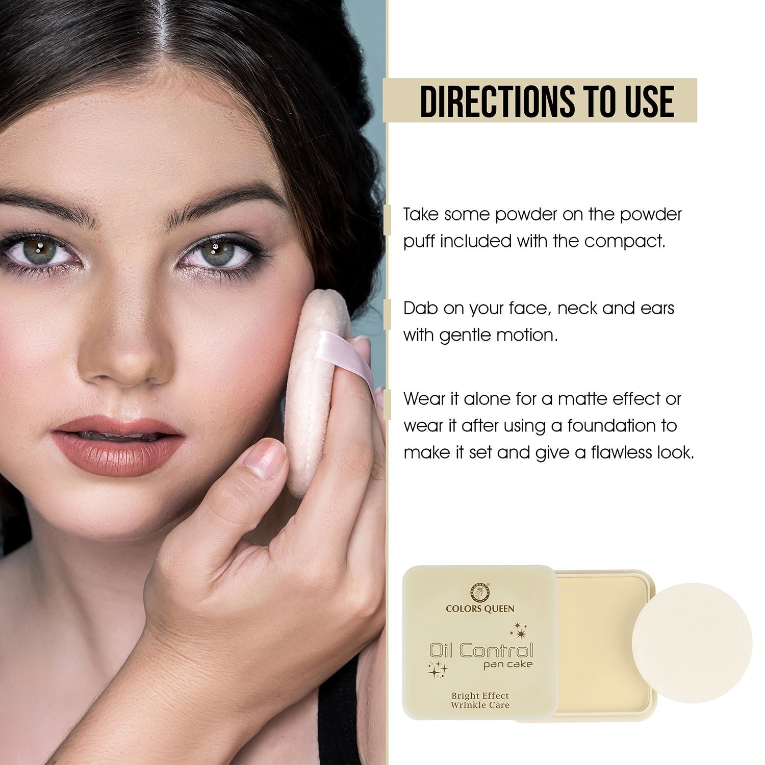 Colors Queen Oil Control Pan Cake Compact Powder