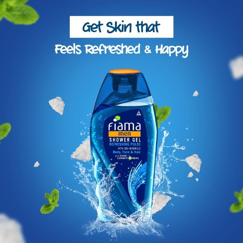 Fiama Men Shower Gel Refreshing Pulse, Body Wash for Fresh Looking Skin with Sea Minerals