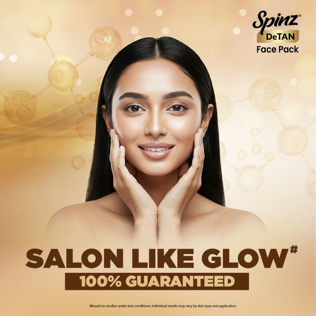 Spinz DeTan Face Pack Tan Removal Cream with Kojic, Besan & Honey - 12g x 6