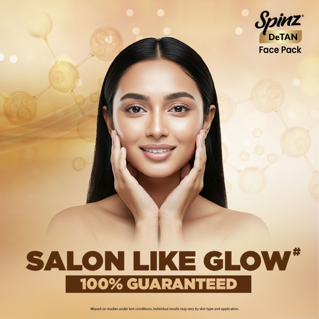 Spinz DeTan Face Pack Tan Removal Cream with Kojic, Besan & Honey - 12g x 6