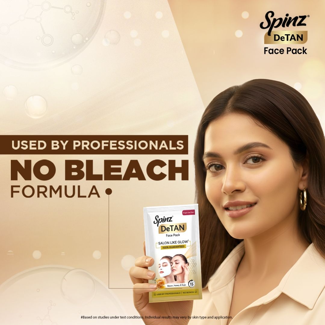 Spinz DeTan Face Pack Tan Removal Cream with Kojic, Besan & Honey - 12g x 6