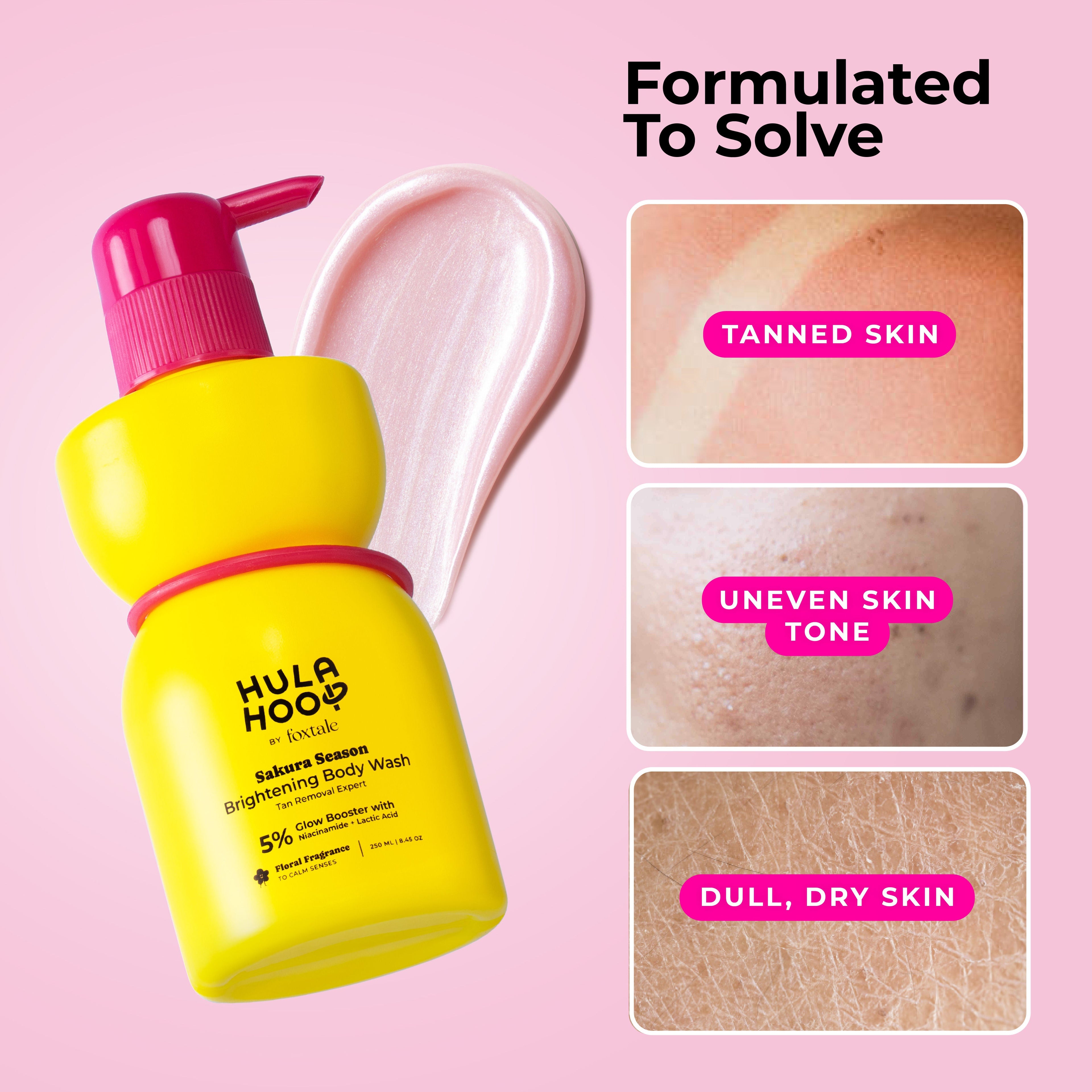 FoxTale Hula Hoop Brightening Body Wash by Foxtale , Exfoliates & Reduces Tan