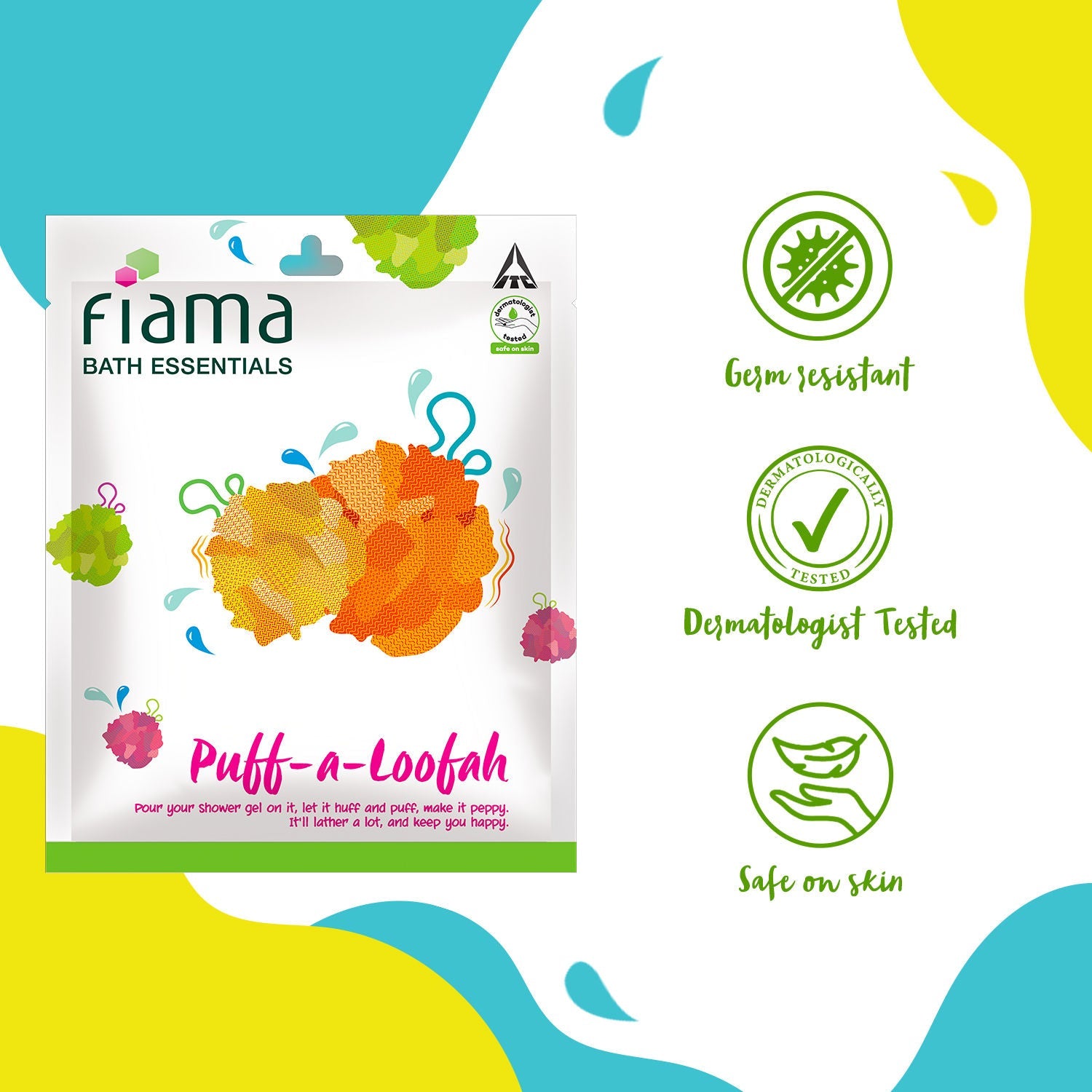 Fiama Bath Essentials Puff-a-Loofah(Color May Very)