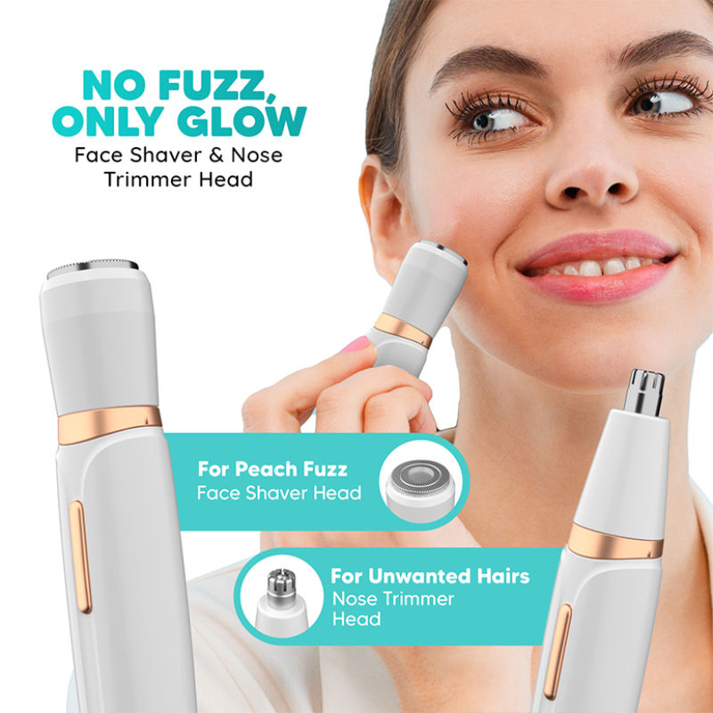 LetsShave Evior 4-In-1 Face & Body Trimmer For Women, Facial Hair Remover, Eyebrow & Body Groomer