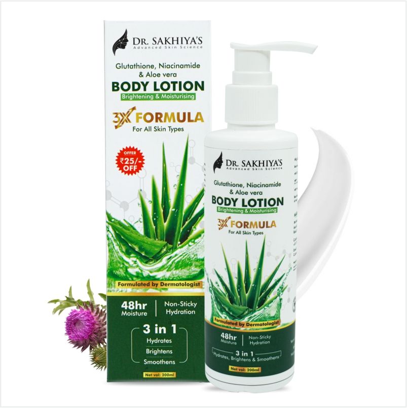 Dr. Sakhiya Body Lotion With Glutathione, Niacinamide & Aloe Vera