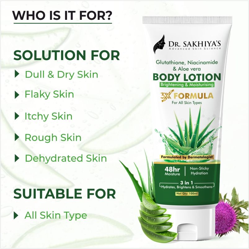 Dr. Sakhiya Body Lotion With Glutathione, Niacinamide & Aloe Vera