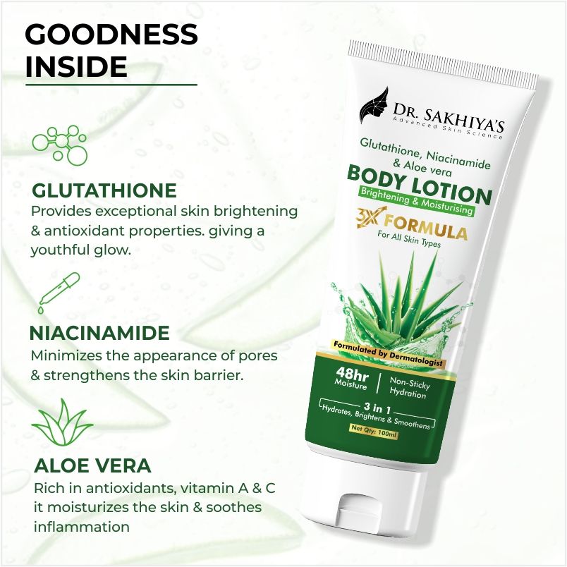 Dr. Sakhiya Body Lotion With Glutathione, Niacinamide & Aloe Vera