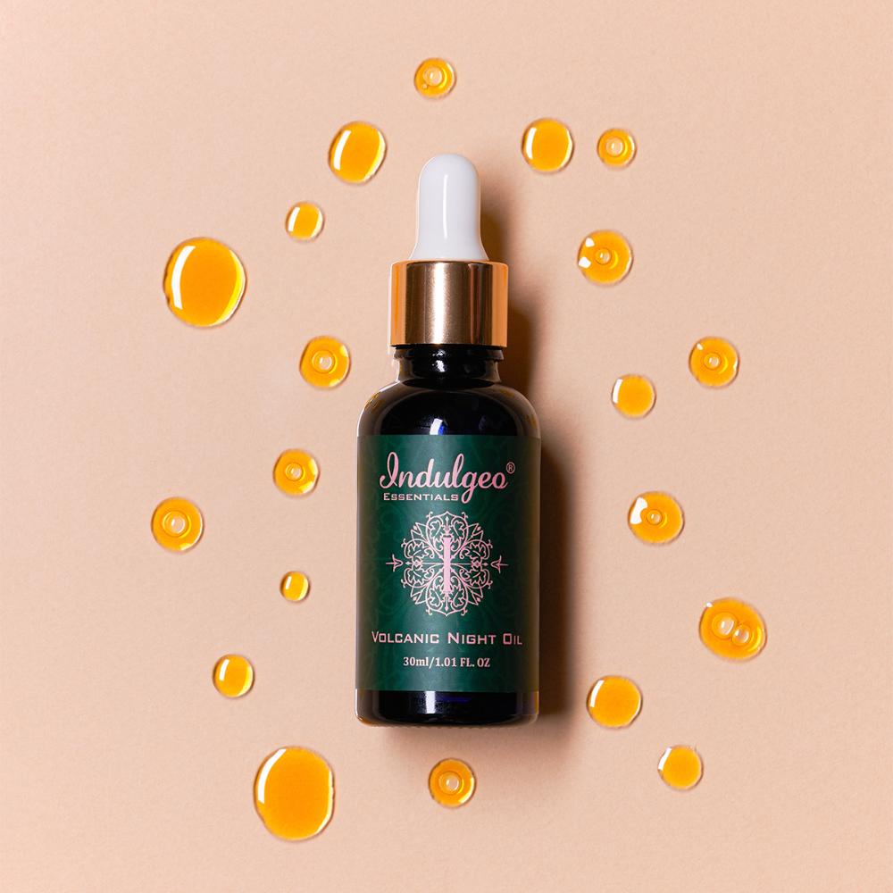 Indulgeo Essentials Volcanic Night Oil For Oily Acne Prone Skin With Tamanu Oil