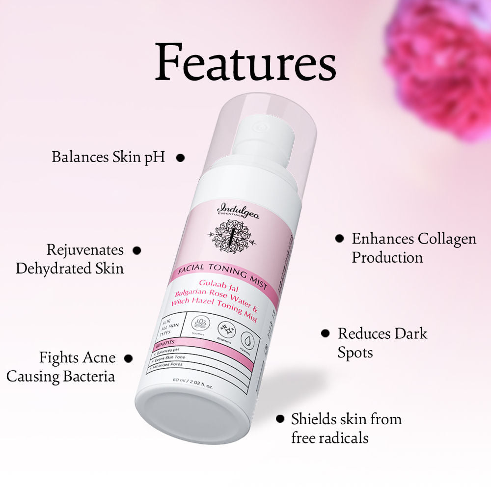 Indulgeo Essentials Gulaab Jal Facial Toning Mist (Rose Water)