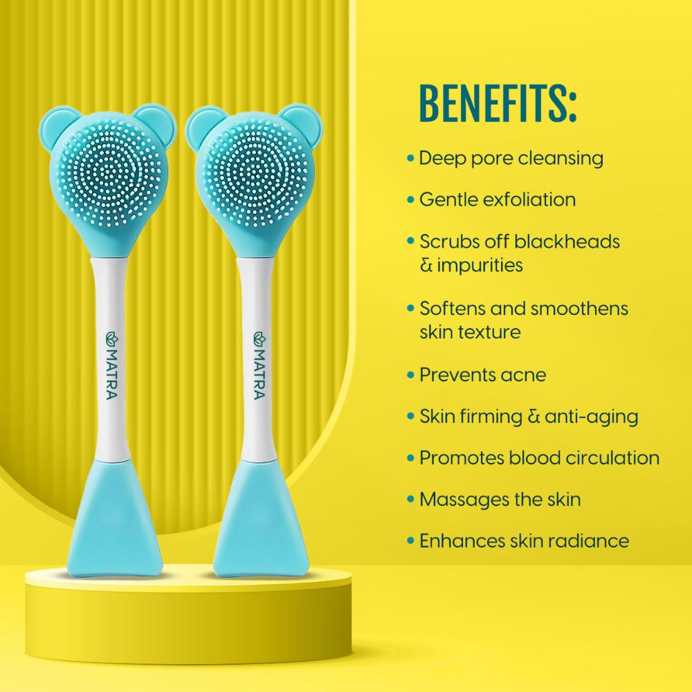 Matra Silicone Face Scrubber Dual Side Manual Face Cleansing Brush And Face Mask Applicator