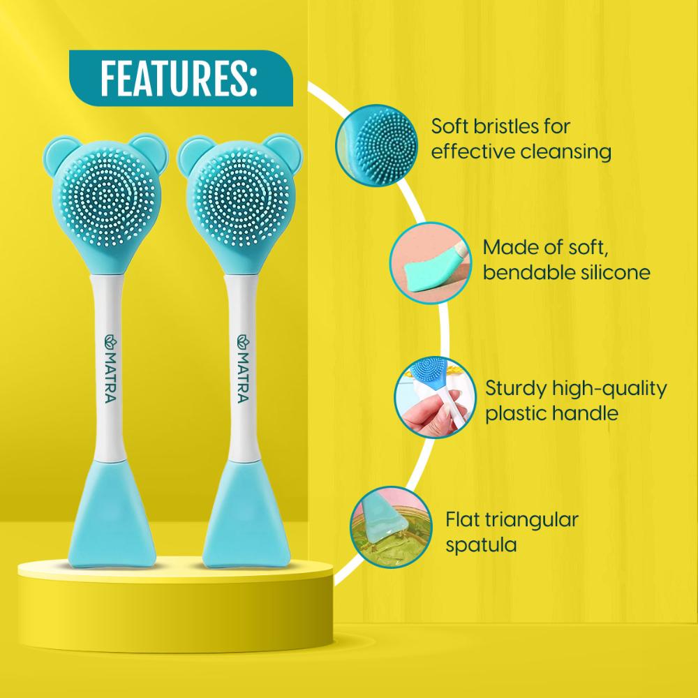 Matra Silicone Face Scrubber Dual Side Manual Face Cleansing Brush And Face Mask Applicator