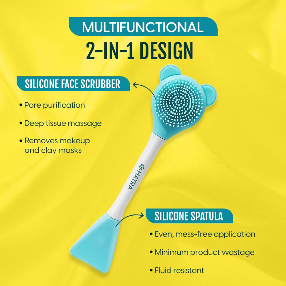 Matra Silicone Face Scrubber Dual Side Manual Face Cleansing Brush And Face Mask Applicator